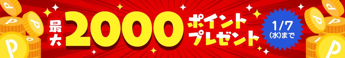 最大2000ポイントプレゼント 1/7(水)まで